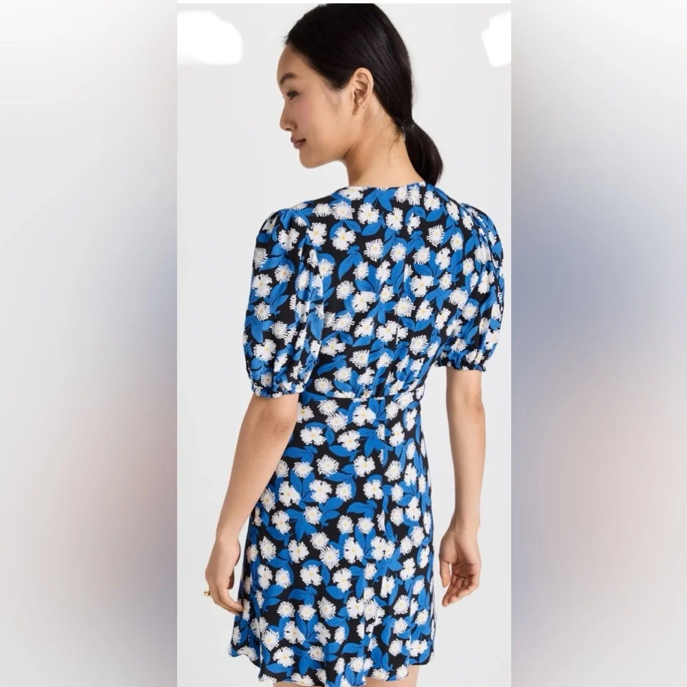 🆕🔖 Staud ✨ Mini Milla Dress ✨White Acid Floral Print ✨ Size 14 ✨ NWT!! - Picture 9 of 14